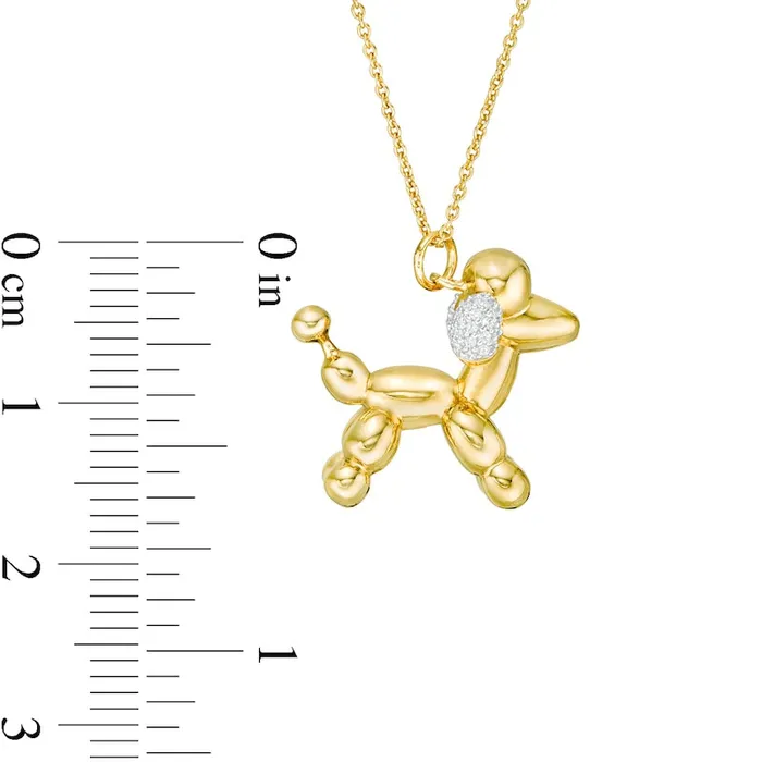 Necklaces Goldia 005 CT TW Natural Diamond Balloon Poodle Pendant in Sterling Silver with 14K Gold Plate Necklaces Goldia 005 CT TW Natural Diamond Balloon Poodle Pendant in Sterling Silver with 14K Gold Plate