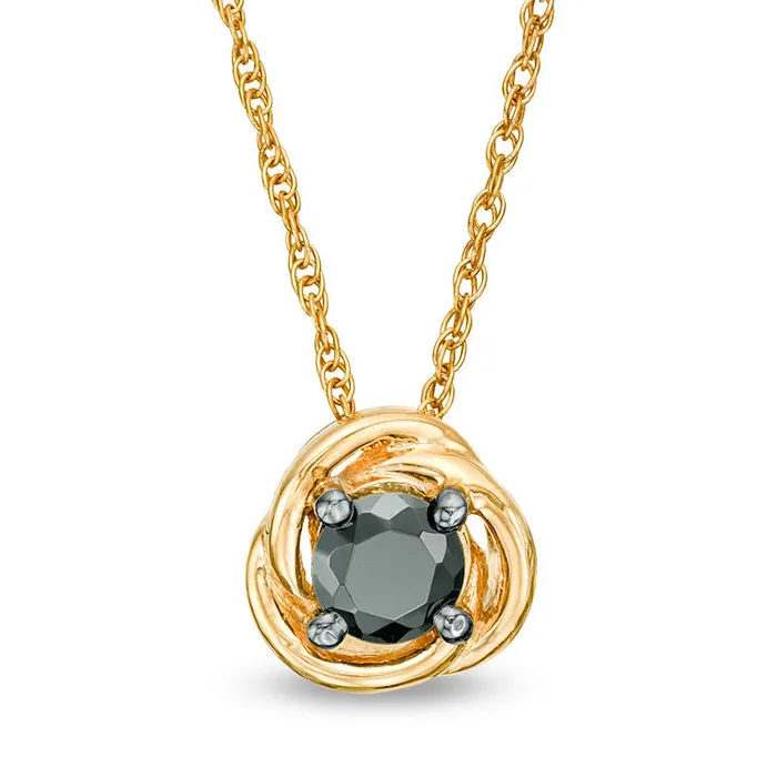 Necklaces Goldia 02 CT Enhanced Black Natural Clarity Enhanced Solitaire Swirl Frame Pendant in 10K Yellow Gold Necklaces Goldia 02 CT Enhanced Black Natural Clarity Enhanced Solitaire Swirl Frame Pendant in 10K Yellow Gold