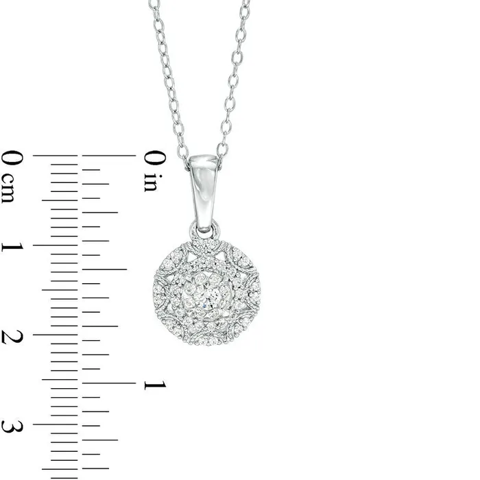 Necklaces Goldia 033 CT TW Natural Diamond Sunburst Frame Pendant in 10K White Gold Necklaces Goldia 033 CT TW Natural Diamond Sunburst Frame Pendant in 10K White Gold