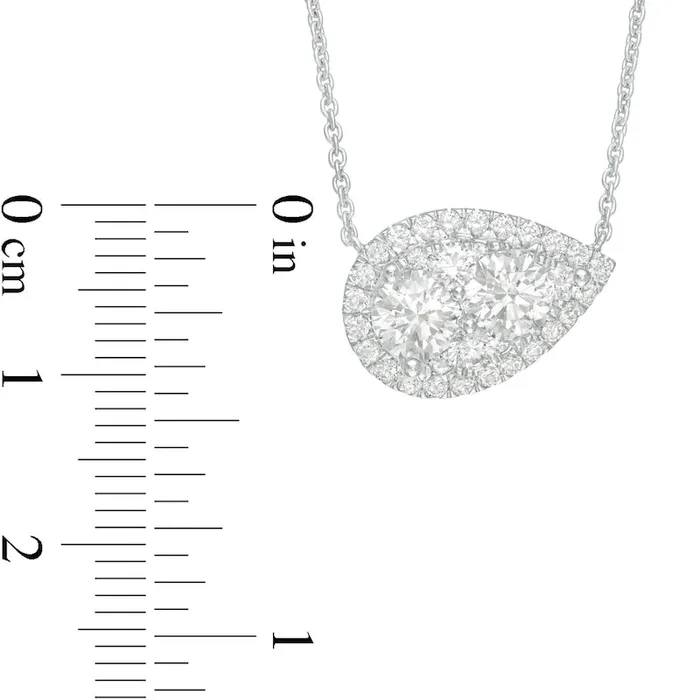 Necklaces Goldia 15 CT TW Composite PearShaped Natural Diamond Frame Sideways Necklace in 14K White Gold Necklaces Goldia 15 CT TW Composite PearShaped Natural Diamond Frame Sideways Necklace in 14K White Gold