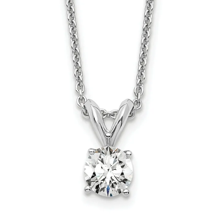 Necklaces Goldia 14k White Gold 13 Ct Lab Grown Diamond VSSI G Round Four Prong 18 inch Solitaire Pendant Necklace Necklaces Goldia 14k White Gold 13 Ct Lab Grown Diamond VSSI G Round Four Prong 18 inch Solitaire Pendant Necklace