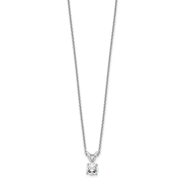 Necklaces Goldia 14k White Gold 13 Ct Lab Grown Diamond VSSI G Round Four Prong 18 inch Solitaire Pendant Necklace