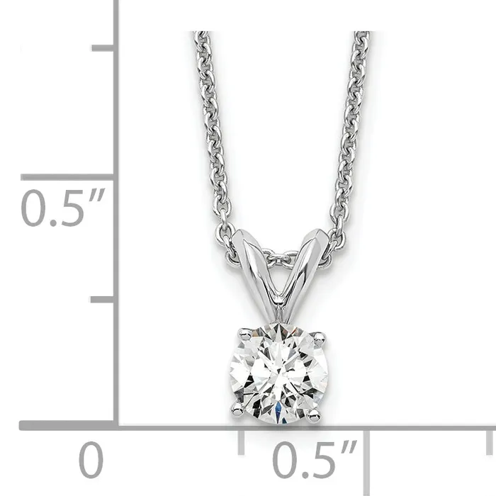 Necklaces Goldia 14k White Gold 13 Ct Lab Grown Diamond VSSI G Round Four Prong 18 inch Solitaire Pendant Necklace