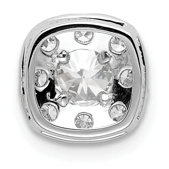 Necklaces Goldia 14k White Gold 34 Ct Lab Grown Diamond VSSI G Cushion Halo Chain Slide Pendant