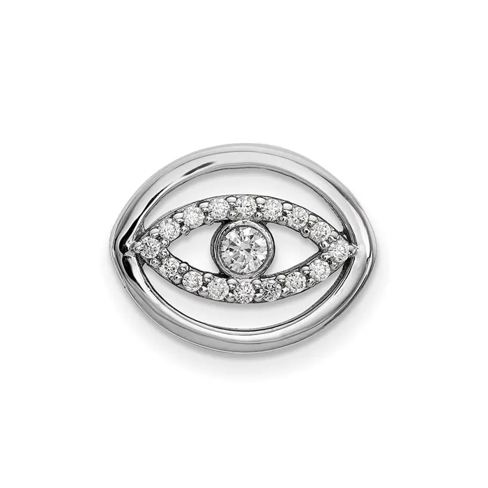 Necklaces Goldia 14k White Gold Medium Real Diamond Gold Halo Evil Eye Pendant Necklaces Goldia 14k White Gold Medium Real Diamond Gold Halo Evil Eye Pendant