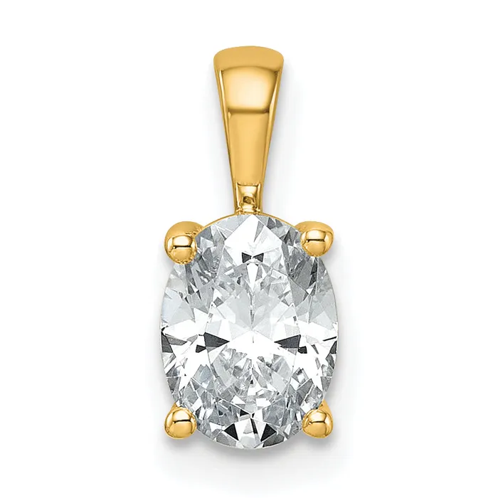 Necklaces Goldia 14k Yellow Gold 1 Ct Lab Grown Diamond VSSI G Oval Four Prong Pendant Necklaces Goldia 14k Yellow Gold 1 Ct Lab Grown Diamond VSSI G Oval Four Prong Pendant
