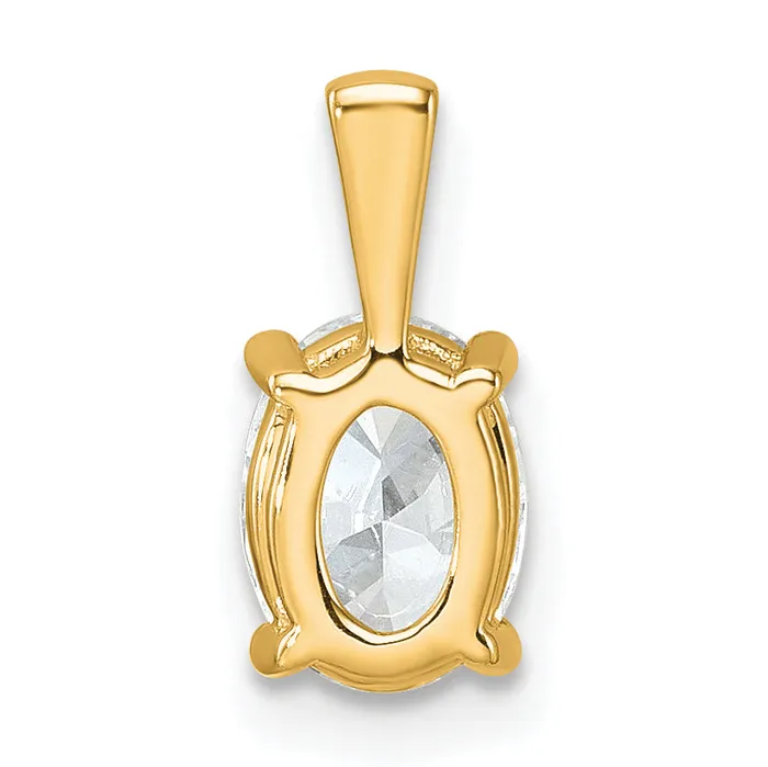 Necklaces Goldia 14k Yellow Gold 1 Ct Lab Grown Diamond VSSI G Oval Four Prong Pendant