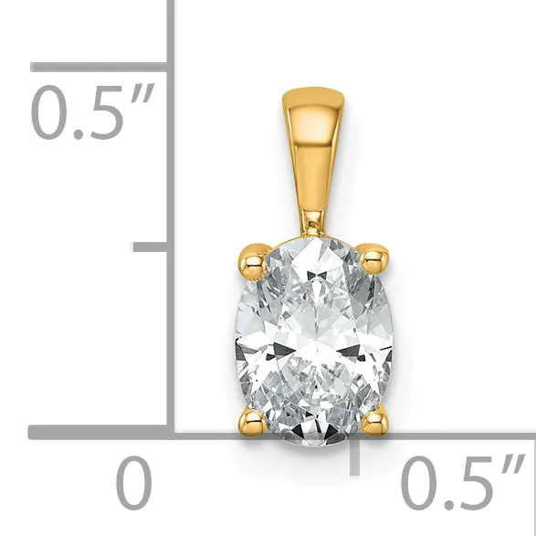 Necklaces Goldia 14k Yellow Gold 1 Ct Lab Grown Diamond VSSI G Oval Four Prong Pendant