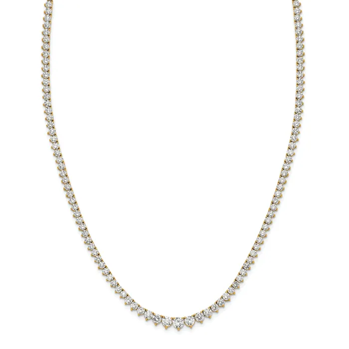 Necklaces Goldia 14k Yellow Gold 6 Ct Lab Grown Diamond VSSI G 18 inch Graduated Tennis Necklace