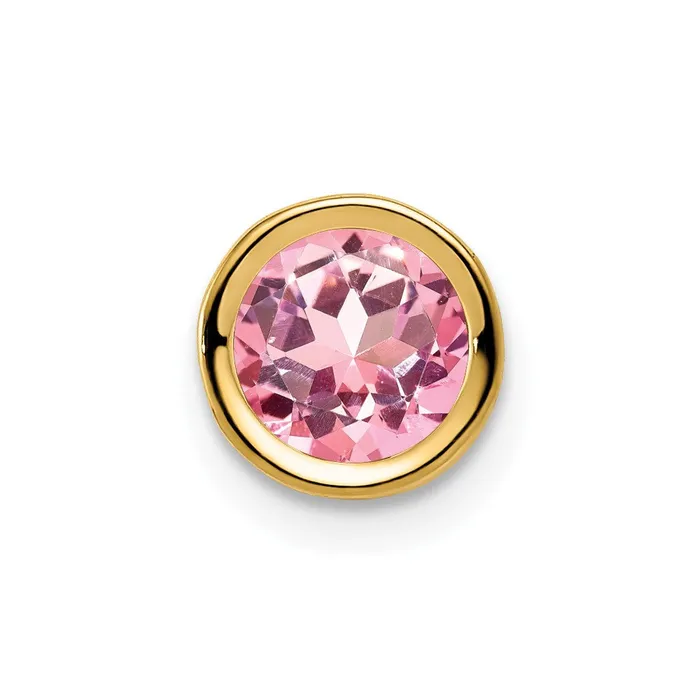 Necklaces Goldia 14k Yellow Gold 6mm Pink Tourmaline bezel pendant