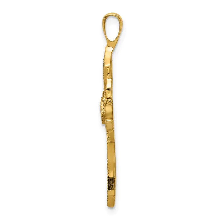 Necklaces Goldia 14K Yellow Gold AA Real Diamond Passion Cross Pendant