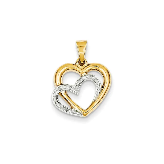 Necklaces Goldia 14K Yellow Gold Real Diamond Heart Pendant