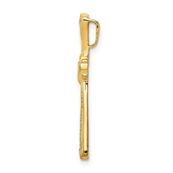 Necklaces Goldia 14K Yellow Gold Rhodium Real Diamond Cross Pendant