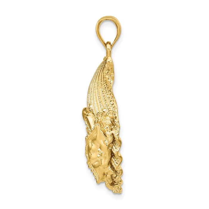 Necklaces Goldia 14k Yellow Gold Scallop Shell with Crab Pendant