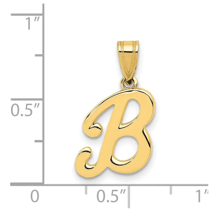 Necklaces Goldia 14k Yellow GoldY Script Letter B Initial Pendant