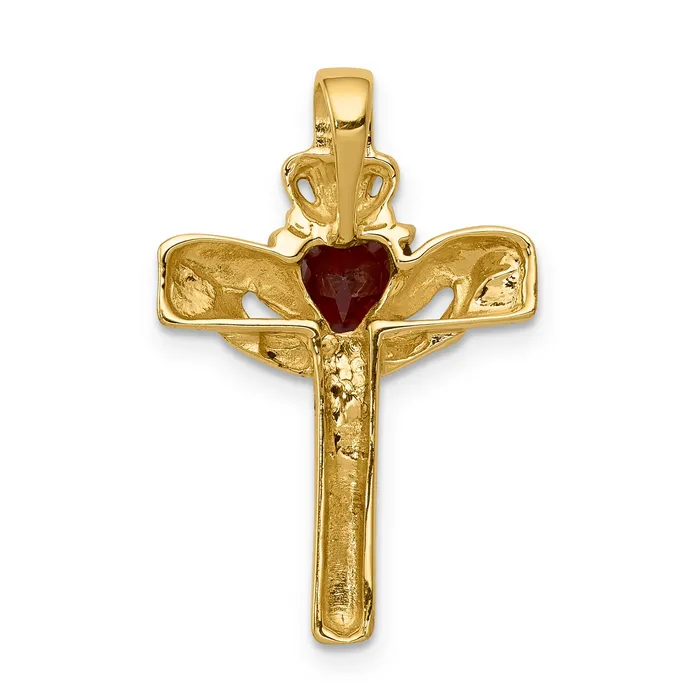 Necklaces Goldiacom 14k 6mm Claddagh Garnet A Diamond Cross Pendant