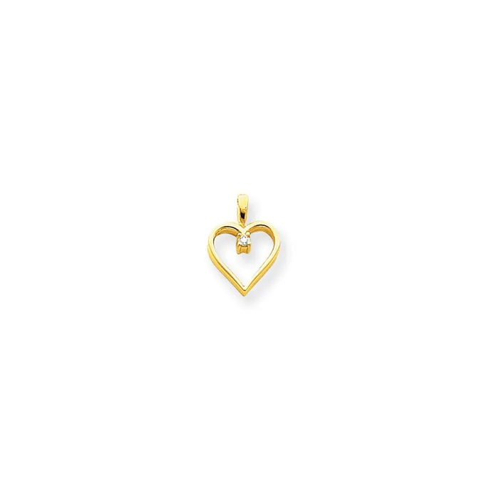 Necklaces Goldiacom 14k AAA Diamond heart pendant