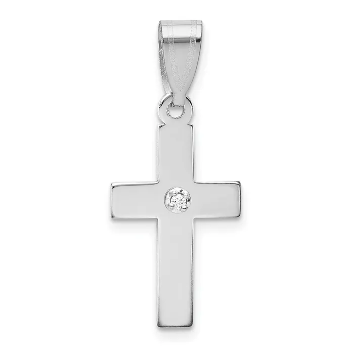 Necklaces Goldiacom 14k White Gold 01ct Diamond Cross Pendant