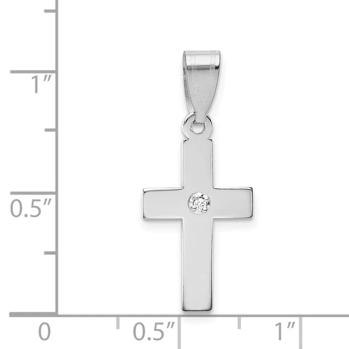Necklaces Goldiacom 14k White Gold 01ct Diamond Cross Pendant
