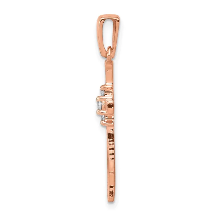 Necklaces Goldia Solid 14k Rose Gold 03ct Simulated CZ Cross Pendant Necklaces Goldia Solid 14k Rose Gold 03ct Simulated CZ Cross Pendant
