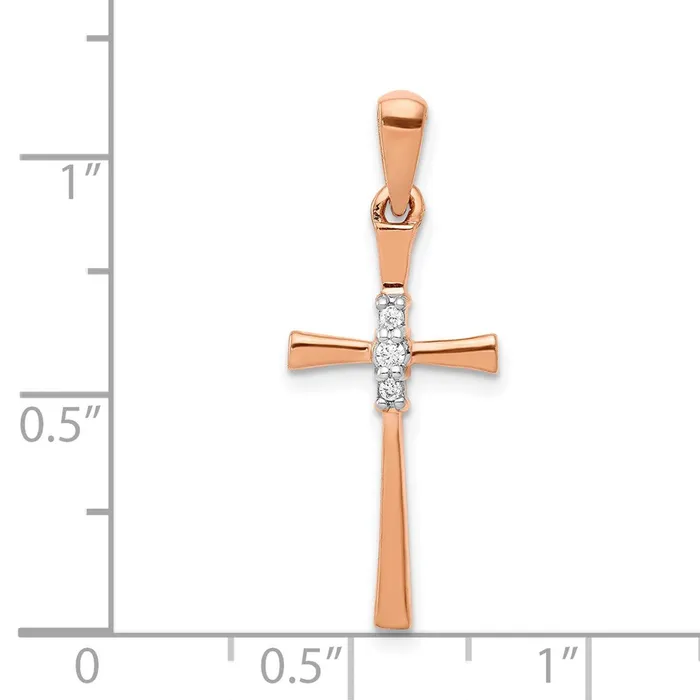 Necklaces Goldia Solid 14k Rose Gold 03ct Simulated CZ Cross Pendant Necklaces Goldia Solid 14k Rose Gold 03ct Simulated CZ Cross Pendant