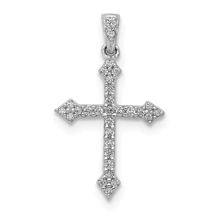 Necklaces Goldia Solid 14k White Gold 110ct Simulated CZ Cross Pendant