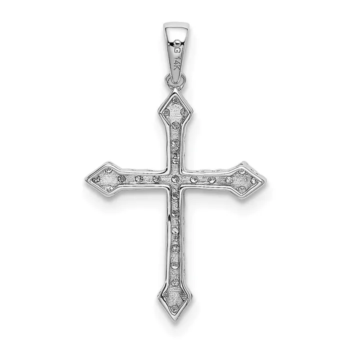 Necklaces Goldia Solid 14k White Gold 110ct Simulated CZ Cross Pendant Necklaces Goldia Solid 14k White Gold 110ct Simulated CZ Cross Pendant