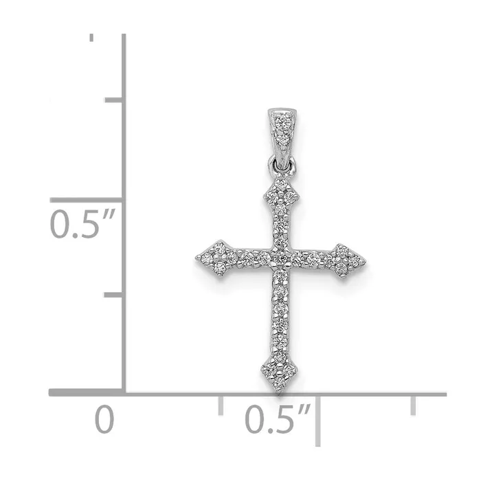 Necklaces Goldia Solid 14k White Gold 110ct Simulated CZ Cross Pendant Necklaces Goldia Solid 14k White Gold 110ct Simulated CZ Cross Pendant
