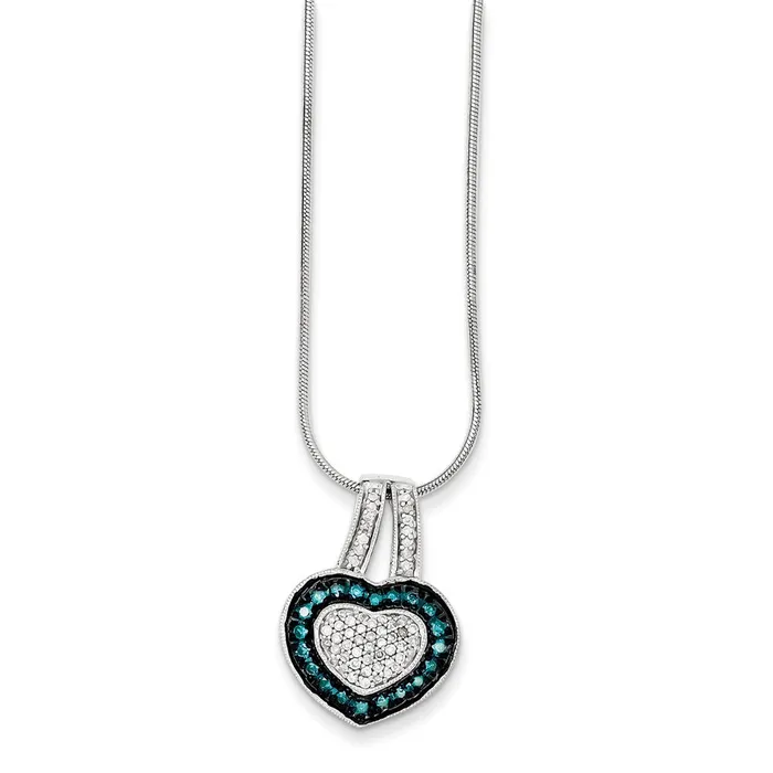 Necklaces Goldia Sterling Silver Blue u0026 White Diamond Pendant Necklace