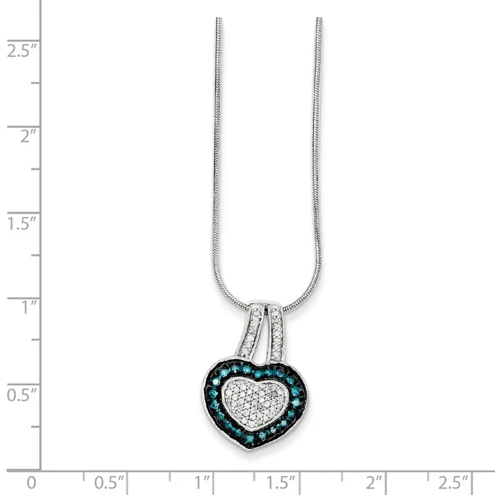 Necklaces Goldia Sterling Silver Blue u0026 White Diamond Pendant Necklace