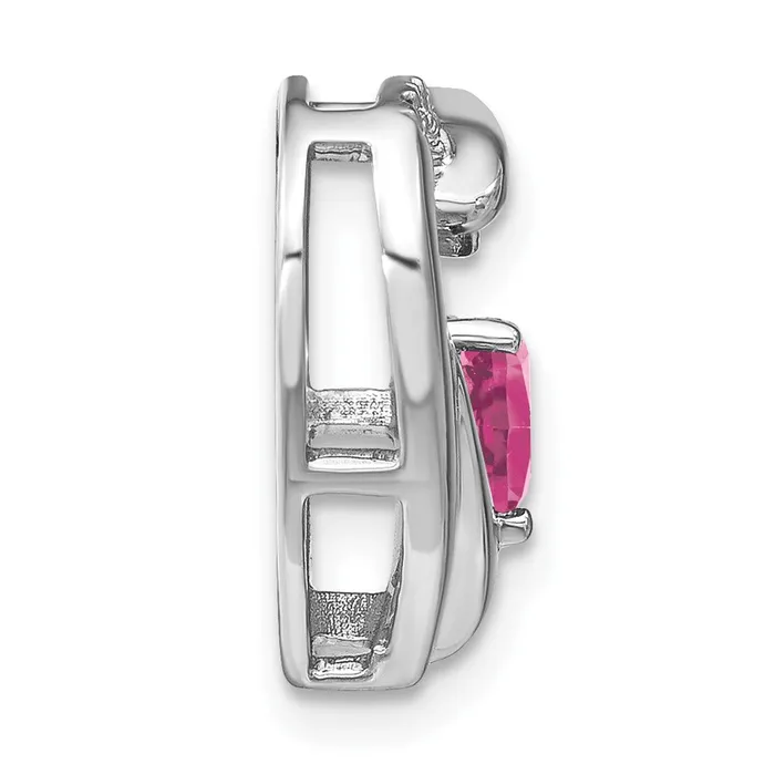 Necklaces Goldia Sterling Silver Created Pink Sapphire and Real Diamond Pendant