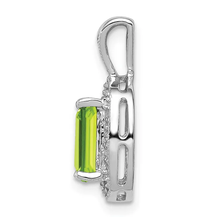 Necklaces Goldia Sterling Silver Rhodium Peridot u0026 Diamond Pendant
