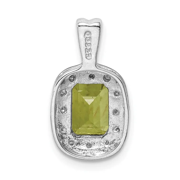 Necklaces Goldia Sterling Silver Rhodium Peridot u0026 Diamond Pendant