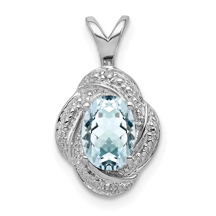 Necklaces Goldia Sterling Silver Rhodiumplated Diamond u0026 Aquamarine Pendant Necklaces Goldia Sterling Silver Rhodiumplated Diamond u0026 Aquamarine Pendant