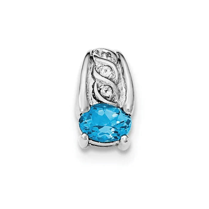 Necklaces Goldia Sterling Silver Rhodium Swiss Blue Topaz u0026 White Topaz Slide Pendant Necklaces Goldia Sterling Silver Rhodium Swiss Blue Topaz u0026 White Topaz Slide Pendant