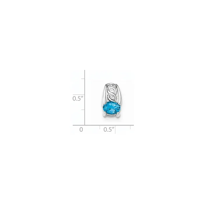 Necklaces Goldia Sterling Silver Rhodium Swiss Blue Topaz u0026 White Topaz Slide Pendant