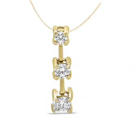 Necklaces JMS always Original Haus of Brilliance 14K Yellow Gold 34 Cttw Round Diamond ThreeStone Drop Pendant 18 Necklace HI Color SI1SI2 Clarity Necklaces JMS always Original Haus of Brilliance 14K Yellow Gold 34 Cttw Round Diamond ThreeStone Drop Pendant 18 Necklace HI Color SI1SI2 Clarity