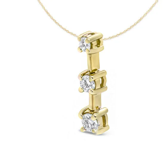 Necklaces JMS always Original Haus of Brilliance 14K Yellow Gold 34 Cttw Round Diamond ThreeStone Drop Pendant 18 Necklace HI Color SI1SI2 Clarity Necklaces JMS always Original Haus of Brilliance 14K Yellow Gold 34 Cttw Round Diamond ThreeStone Drop Pendant 18 Necklace HI Color SI1SI2 Clarity