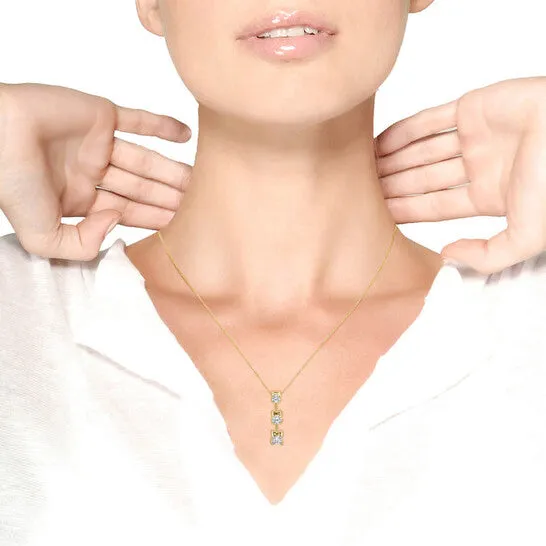 Necklaces JMS always Original Haus of Brilliance 14K Yellow Gold 34 Cttw Round Diamond ThreeStone Drop Pendant 18 Necklace HI Color SI1SI2 Clarity Necklaces JMS always Original Haus of Brilliance 14K Yellow Gold 34 Cttw Round Diamond ThreeStone Drop Pendant 18 Necklace HI Color SI1SI2 Clarity