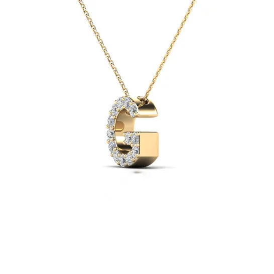 Necklaces JMS always Original Maulijewels 14K Yellow Gold Initial G Set With 013 Carat Natural Round White Diamond Comes With 18 Gold Cable Chain Necklaces JMS always Original Maulijewels 14K Yellow Gold Initial G Set With 013 Carat Natural Round White Diamond Comes With 18 Gold Cable Chain