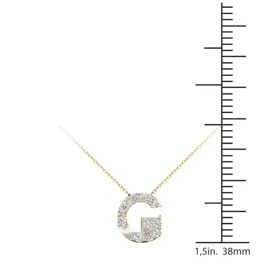 Necklaces JMS always Original Maulijewels 14K Yellow Gold Initial G Set With 013 Carat Natural Round White Diamond Comes With 18 Gold Cable Chain Necklaces JMS always Original Maulijewels 14K Yellow Gold Initial G Set With 013 Carat Natural Round White Diamond Comes With 18 Gold Cable Chain