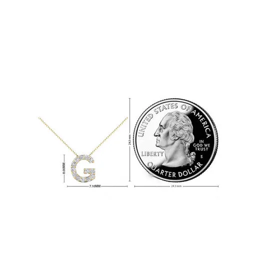 Necklaces JMS always Original Maulijewels 14K Yellow Gold Initial G Set With 013 Carat Natural Round White Diamond Comes With 18 Gold Cable Chain Necklaces JMS always Original Maulijewels 14K Yellow Gold Initial G Set With 013 Carat Natural Round White Diamond Comes With 18 Gold Cable Chain