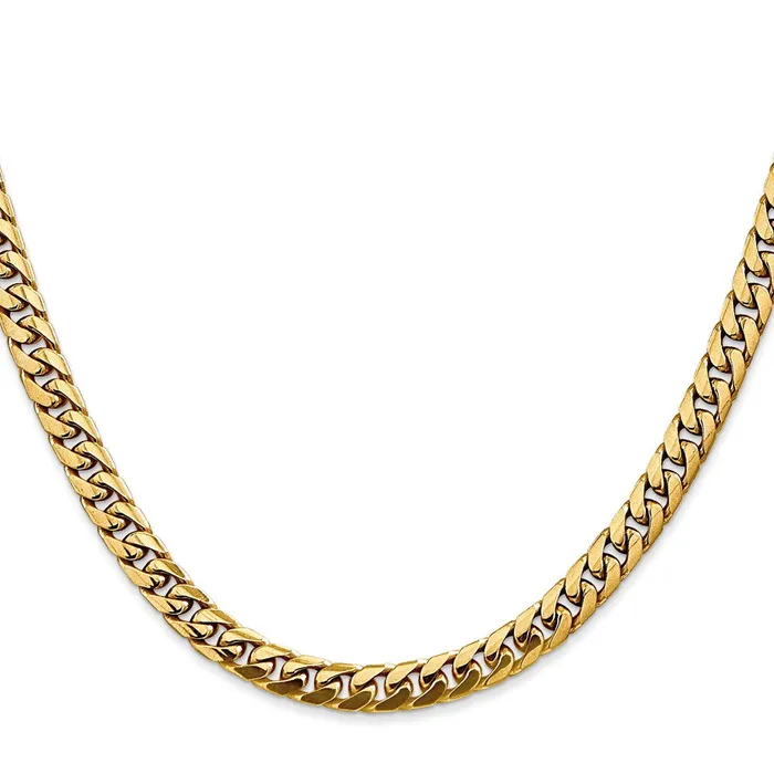 Necklaces MDS 14K 22 inch 5mm Solid Miami Cuban Link with Lobster Clasp Chain Necklace Necklaces MDS 14K 22 inch 5mm Solid Miami Cuban Link with Lobster Clasp Chain Necklace