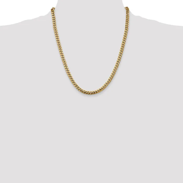 Necklaces MDS 14K 22 inch 5mm Solid Miami Cuban Link with Lobster Clasp Chain Necklace Necklaces MDS 14K 22 inch 5mm Solid Miami Cuban Link with Lobster Clasp Chain Necklace