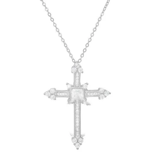 Necklaces Original Kylie Harper Sterling Silver Fancy Cubic Zirconia CZ Cross Pendant JMS always Necklaces Original Kylie Harper Sterling Silver Fancy Cubic Zirconia CZ Cross Pendant JMS always