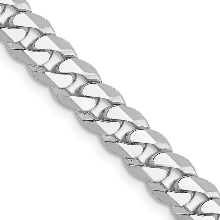Necklaces Solid 14K White Gold 26 inch 575mm Flat Beveled Curb with Lobster Clasp Chain Necklace MDS Necklaces Solid 14K White Gold 26 inch 575mm Flat Beveled Curb with Lobster Clasp Chain Necklace MDS