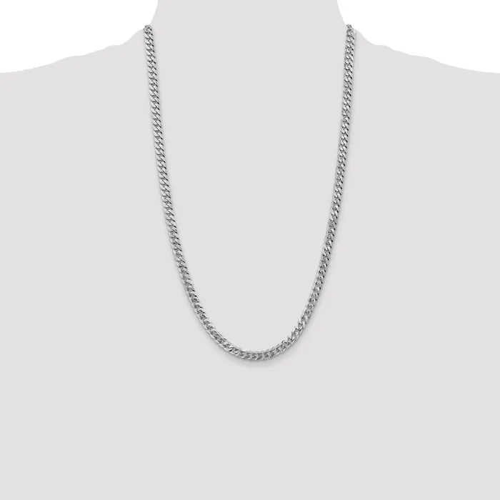 Necklaces Solid 14K White Gold 26 inch 575mm Flat Beveled Curb with Lobster Clasp Chain Necklace MDS Necklaces Solid 14K White Gold 26 inch 575mm Flat Beveled Curb with Lobster Clasp Chain Necklace MDS