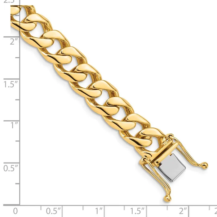 Necklaces Solid 14K Yellow Gold 20 inch 97mm Hand Polished Flat Beveled Curb Link with Box Catch Clasp Chain Necklace MDS Necklaces Solid 14K Yellow Gold 20 inch 97mm Hand Polished Flat Beveled Curb Link with Box Catch Clasp Chain Necklace MDS