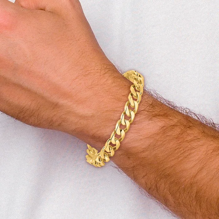 Necklaces Solid 14K Yellow Gold 20 inch 97mm Hand Polished Flat Beveled Curb Link with Box Catch Clasp Chain Necklace MDS Necklaces Solid 14K Yellow Gold 20 inch 97mm Hand Polished Flat Beveled Curb Link with Box Catch Clasp Chain Necklace MDS