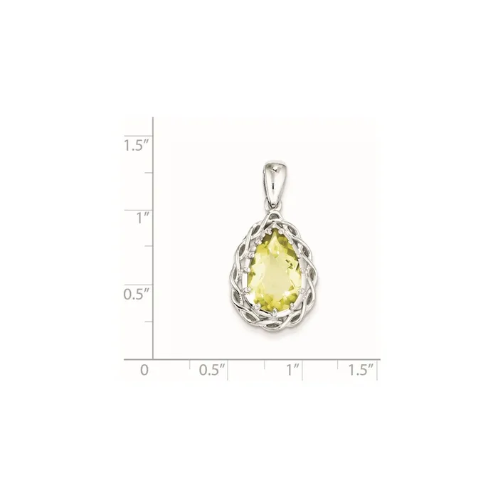 Necklaces Sterling Silver Lemon Quartz Pendant Goldia